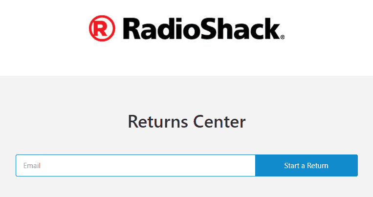 Radio Shack Return Page