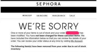 Sephora Cancel Order