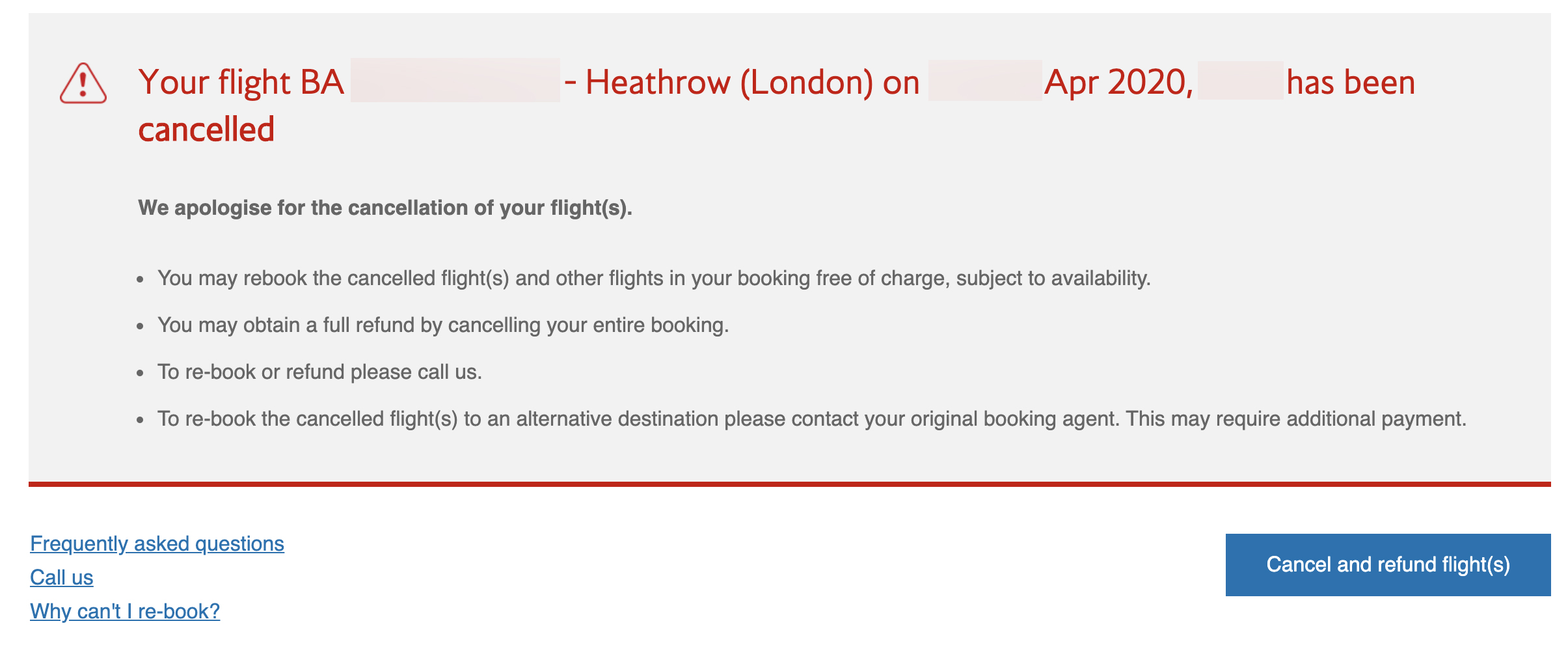 British Airways refund process
