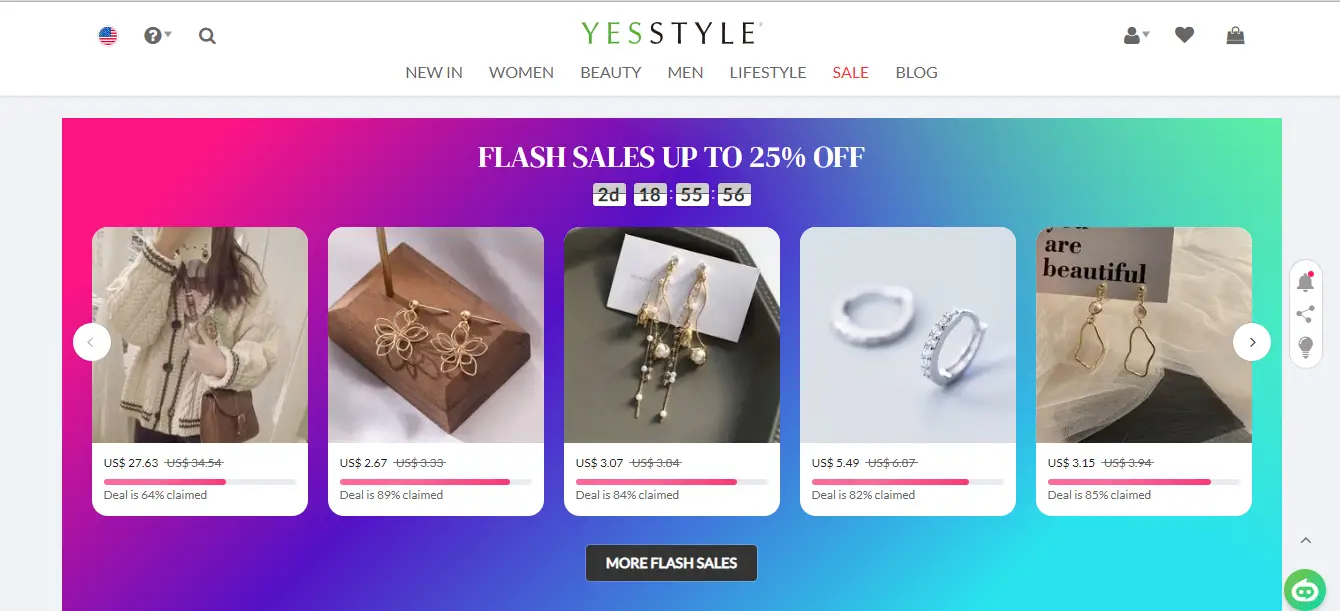 YesStyle Homepage