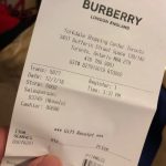 Burberry receipt