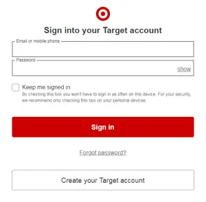 target.com login