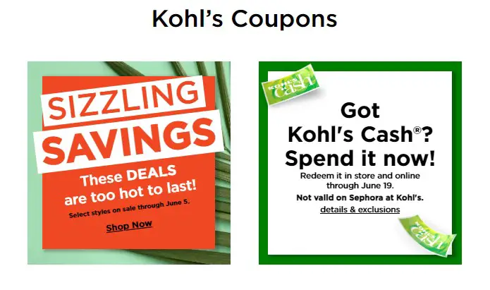 Kohl's discount coupons