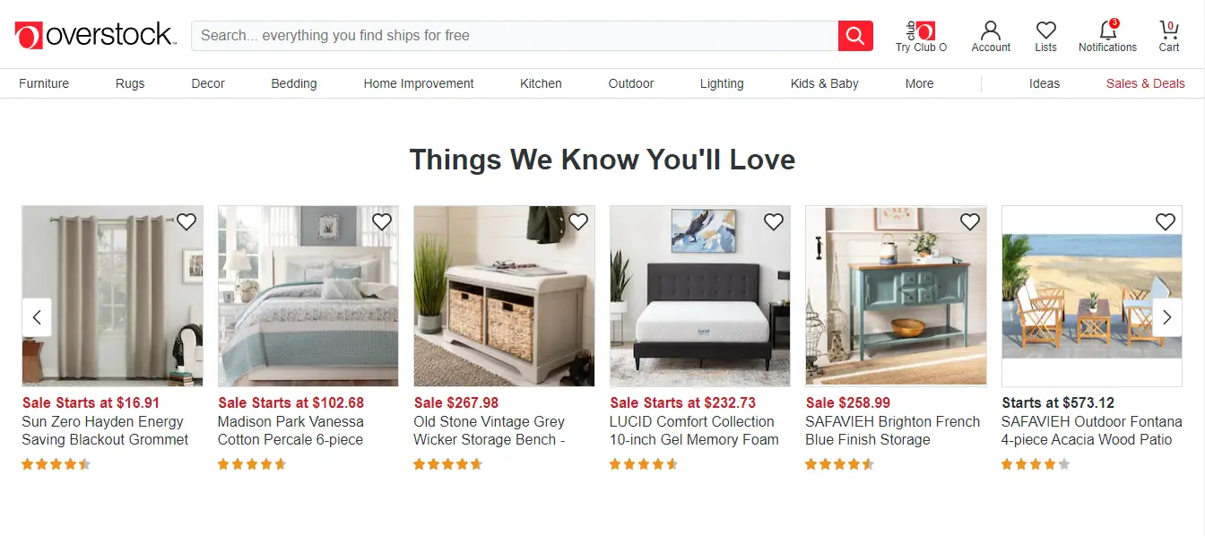 Overstock Webpage